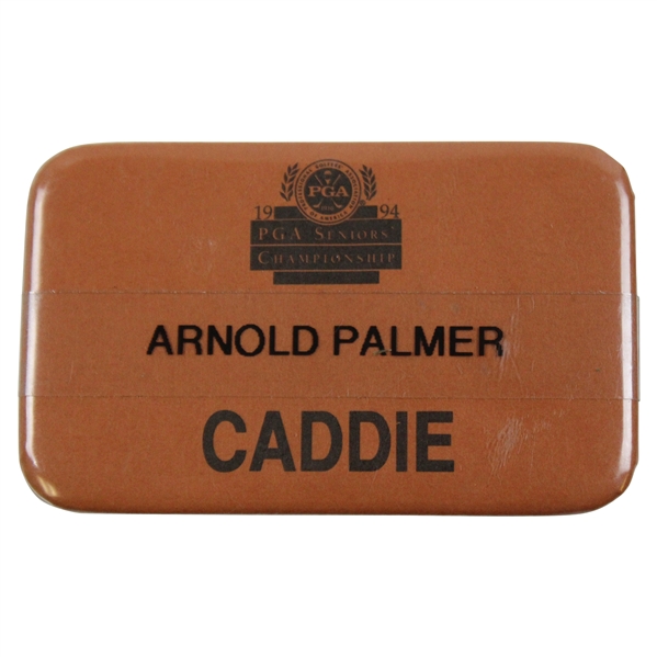 Arnold Palmers 1994 PGA Senior Championship Caddie Badge - Royce Nielson Collection