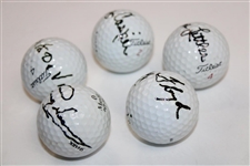 Casper, Littler, Floyd, Norman & De Vicenzo Signed Personal Golf Balls JSA ALOA