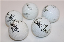 Joe Pesci, Yogi Berra, Whitey Ford, Rick Barry, & Ian Baker-Finch Signed Golf Balls JSA ALOA