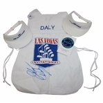 John Daly Signed Las Vegas Inv. Caddy Bib w/1991 PGA Visors & Guide w/Personal Logo Ball JSA ALOA