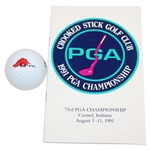 John Daly Signed Las Vegas Inv. Caddy Bib w/1991 PGA Visors & Guide w/Personal Logo Ball JSA ALOA