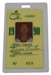 Arnold Palmer's 1990 Masters Tournament Caddy Badge #58 - Royce Nielson Collection