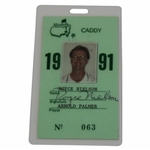 Arnold Palmer's 1991 Masters Tournament Caddy Badge #63 - Royce Nielson Collection