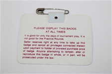Jack Nicklaus Signed 1986 Masters Tournament SERIES Badge #A248 JSA ALOA