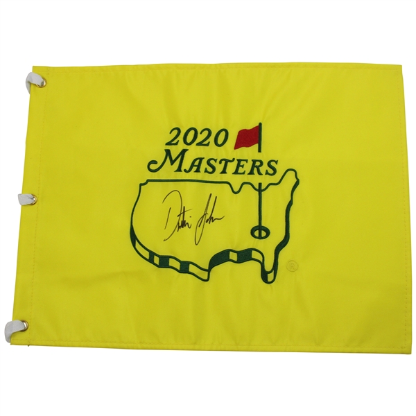 Dustin Johnson Signed 2020 Masters Tournament Embroidered Flag JSA ALOA