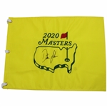 Dustin Johnson Signed 2020 Masters Tournament Embroidered Flag JSA ALOA