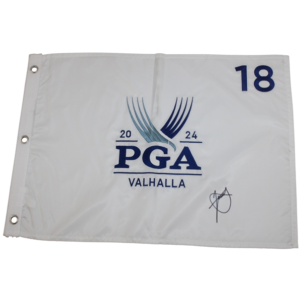 Xander Schauffele Signed 2024 PGA Championship at Valhalla Embroidered Flag JSA ALOA