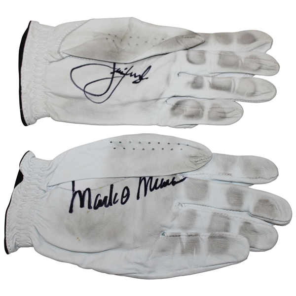 Mark OMeara & Jim Furyk Signed Callaway Golf Gloves JSA ALOA