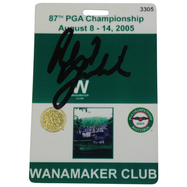 Phil Mickelson Signed 2005 PGA Championship At Baltusrol Badge #3305 JSA ALOA