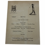 1939 Henry Picard PGA Champion's Dinner Menu At Hershey Country Club