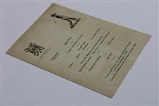 1939 Henry Picard PGA Champion's Dinner Menu At Hershey Country Club