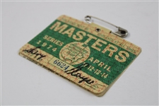 Gary Player Signed 1974 Masters Tournament SERIES Badge #6624 JSA ALOA