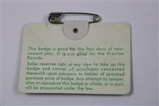 Gary Player Signed 1978 Masters Tournament SERIES Badge #14009 JSA ALOA