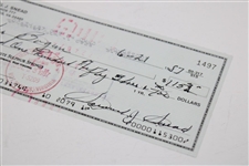 Sam Snead Signed 1987 Personal Check JSA #T41291