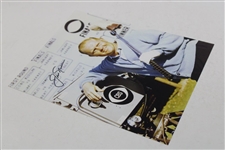Jack Nicklaus Signed Photo Posing w/Clubs Leaning On CBS Camera JSA ALOA