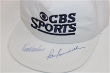 Ken Venturi & Pat Summerall Signed CBS Sports White Hat JSA ALOA