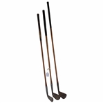 Seymour Dunn (3-Clubs) Left Hand Smooth Face Irons Mashie, Pitcher, Putter Lake Placid New York