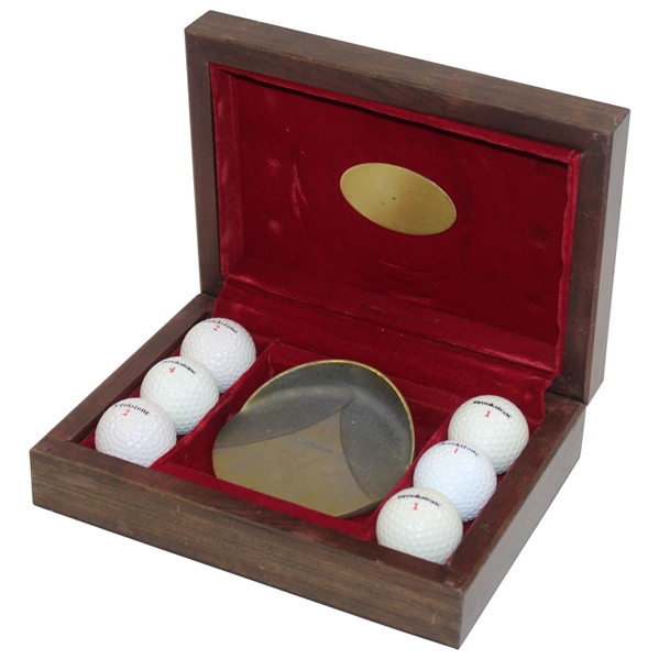 Executive Putting Set Brass Box For Office Desk 6 Golf Balls Brookstone