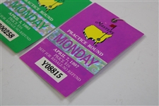 1995 & 1997 Masters Tournament Monday Tickets - Tiger Debut & First Win First Day
