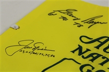 Jack Nicklaus & Gary Player Signed Augusta National Member Flag w/Dates Won JSA ALOA