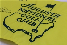 Jack Nicklaus & Gary Player Signed Augusta National Member Flag w/Dates Won JSA ALOA