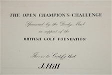 Ben Hogan Signed 1953 The Open Champion's Challenge Certificate - October JSA ALOA 