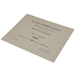 Ben Hogan Signed 1953 The Open Champion's Challenge Certificate - October JSA ALOA 