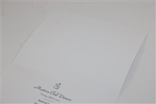 2002 Masters Champions Club Dinner Menu - Tiger Woods Host