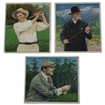 Three (3) Mecca Cigarettes Series Of Champion Athletes Golf Cards - Low, Weston & Douglas