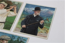 Three (3) Mecca Cigarettes Series Of Champion Athletes Golf Cards - Low, Weston & Douglas