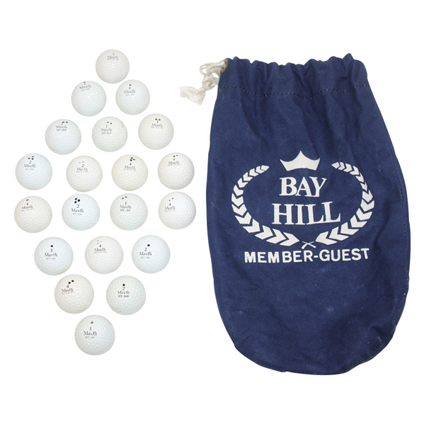 Twenty (20) Arnold Palmer Personally Marked Golf Balls w/Bay Hill Shag Bag - Nielson Collection