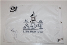 Justin Thomas Signed 2022 PGA Championship At Southern Hills Embroidered Flag JSA ALOA
