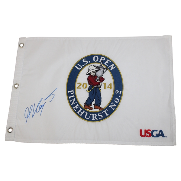 Martin Kaymer Signed 2014 US Open at Pinehurst No.2 Embroidered Flag JSA ALOA