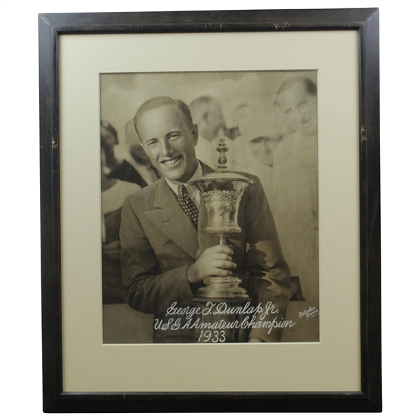 George Dunlap Jr. Large Format USGA Amateur Champion 1933 George Pietzcker Photo - Framed