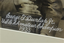George Dunlap Jr. Large Format 'USGA Amateur Champion 1933' George Pietzcker Photo - Framed