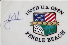 Tiger Woods Signed 2000 US Open at Pebble Beach Embroidered Flag JSA ALOA