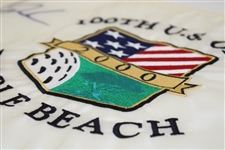 Tiger Woods Signed 2000 US Open at Pebble Beach Embroidered Flag JSA ALOA