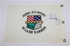 Tiger Woods Signed 2000 US Open at Pebble Beach Embroidered Flag JSA ALOA