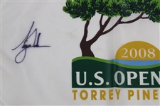Tiger Woods Signed 2008 US Open at Torrey Pines Embroidered Flag JSA #X24888