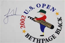 Tiger Woods Signed 2002 US Open at Bethpage Black Embroidered Flag PSA/DNA #Q05800