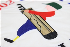 Tiger Woods Signed 2002 US Open at Bethpage Black Embroidered Flag PSA/DNA #Q05800