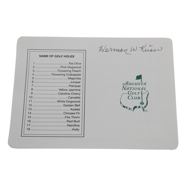 Herman Keiser Signed Augusta National Golf Club Scorecard JSA ALOA