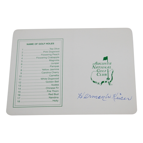 Herman Keiser Signed Augusta National Golf Club Scorecard JSA ALOA