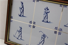 Six (6) Framed Golf Tiles 
