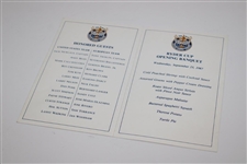1987 Ryder Cup Dinner Menu, Official Magazine & Opening Banquet Menu