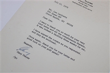 Gary Player Signed 1978 Typed Letter to Lee Lamberts - July 10th JSA ALOA