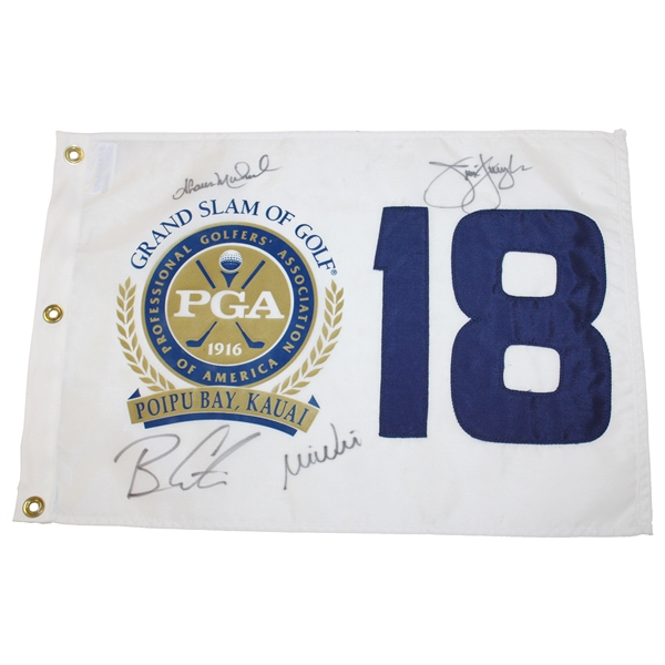 Weir, Furyk, Curtis & Micheel Signed 2003 Grand Slam of Golf Screen Flag Beckett #AD40775