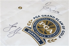 Glover, Cink, Cabrera & Yang Signed 2009 PGA Grand Slam of Golf Screen Flag Beckett #AD40780