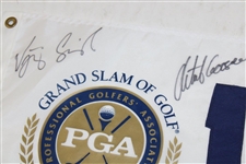 Singh, Mickelson, Goosen & Hamilton Signed 2004 PGA Grand Slam of Golf Screen Flag Beckett #AD40784