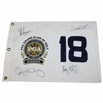 McIlroy, Schwartzel, Clarke & Bradley Signed 2011 PGA Grand Slam of Golf Screen Flag Beckett #AD40789
